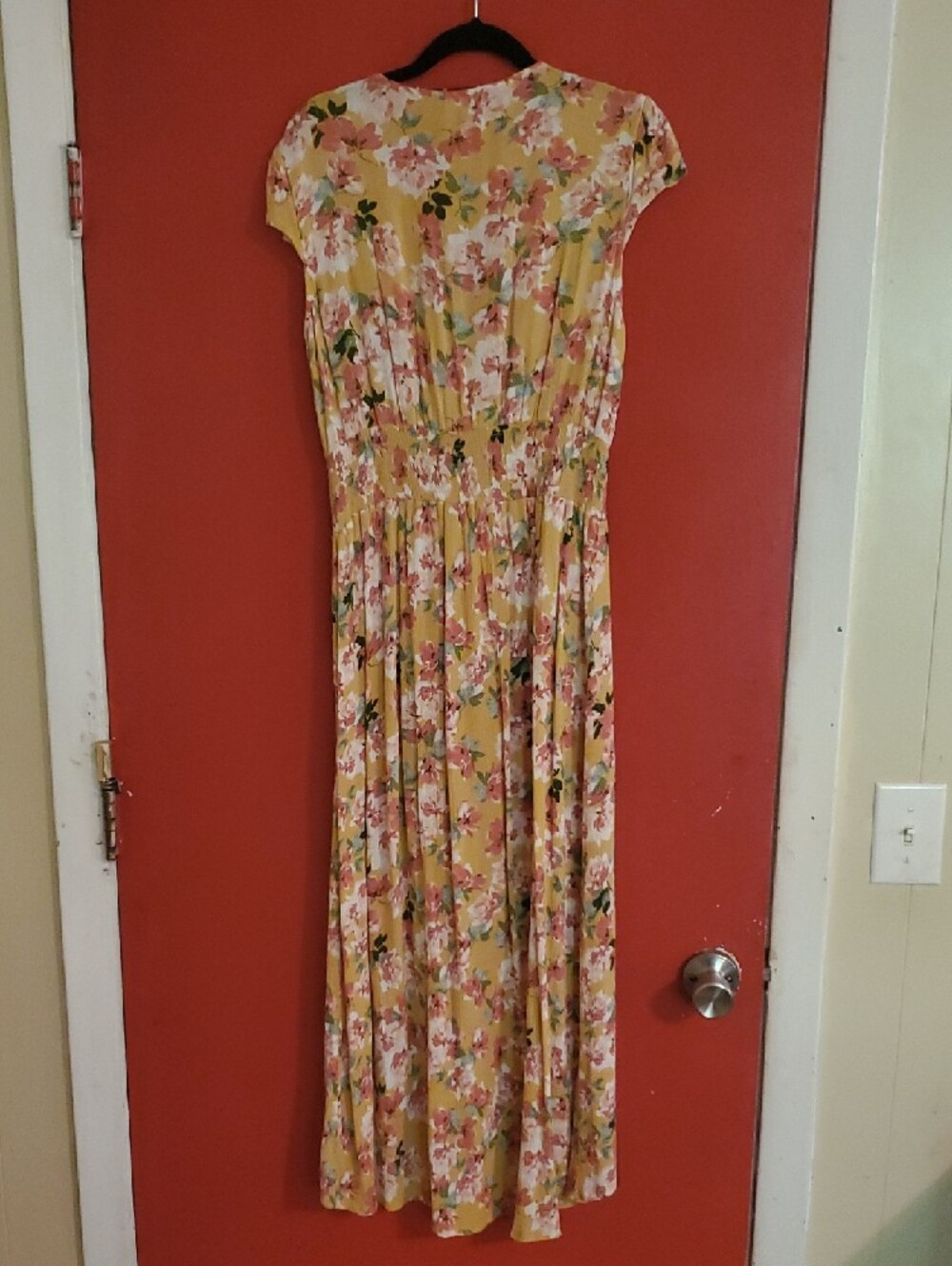 Gypsies & Moondust Yellow Floral V-Neck Maxi Dress Sz M - Picture 11 of 12
